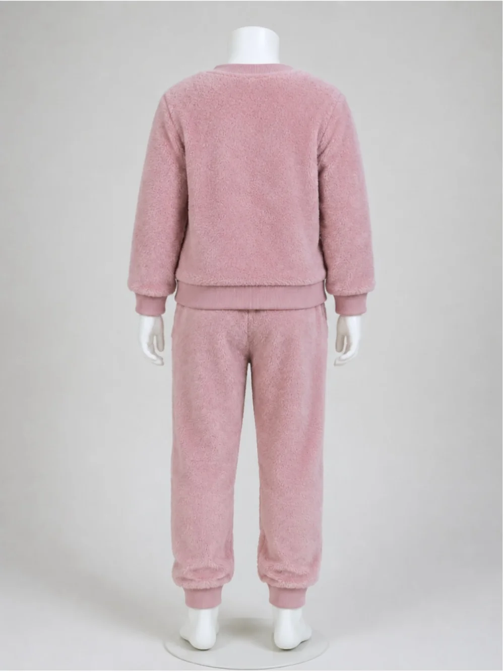 Derek Heart Girls Pink Cherry Sequin Sherpa Fleece Sweatshirt & Jogger Set